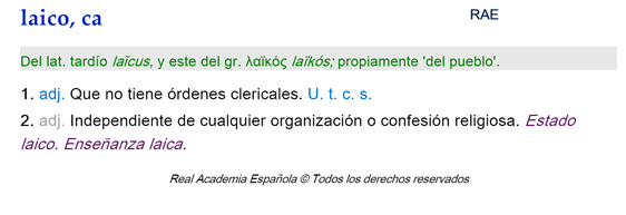 Laico definición RAE.png